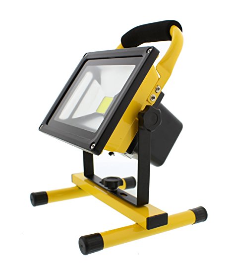 ABN LED Flood Light 20 Watts Indoor/Outdoor IP65 Waterproof Rechargeable Portable Job Site Work Light with 12V Adapter