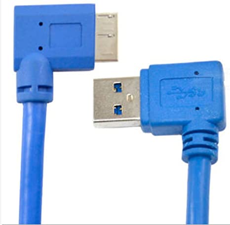 30cm USB 3.0 A Male 90 Degree Left to Micro B Right Angle Short Data Sync and Charging Cable for Computer’s Hard Drive/Digital Camera（Micro Left)