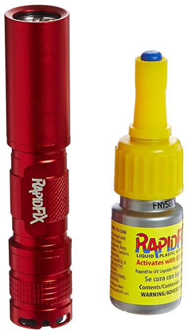 RapidFix UV Liquid Plastic Adhesive with UV Flashlight, 10 mL