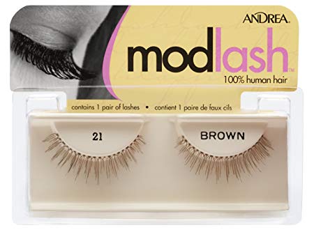 Andrea Mod Strip Lash Pair Style 21 Brown (Pack of 4)