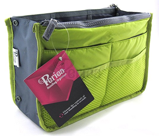 Periea Handbag Organizer, Liner, Insert 12 Compartments - Chelsy (18 Colors, 3 Sizes)