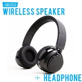 SoundBot SB250 Stereo Bluetooth Wireless Speaker Headphone Foldable Design 35mm AUX Audio Port Cable Included