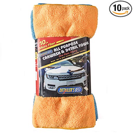 Simpli-Magic 10 Pack 79104-10 PK Blue and Yellow XL Microfiber Towels-Size: 24" x 16", 10 Pack