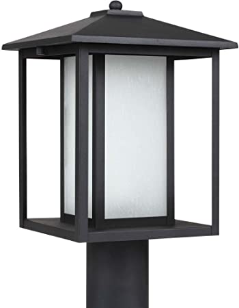 Sea Gull Lighting 89129-12 Hunnington One Light Outdoor Post Lantern, Black