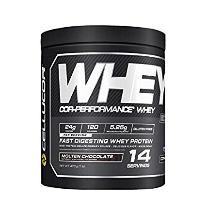 Cellucor Cor Performance Whey Protein Powder, Whey Protein Isolate, BCAA, Molten Chocolate, 14 Servings