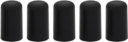 Dilwe 5Pcs Cello Endpin Tip Cap Protector, Portable Cello Rubber Endpin Tip Protector Black for Cello