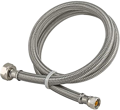 Eastman 48008 Stainless Steel Supply Connector, 1/2" FIP x 3/8" COMP, 36" Length, Chrome