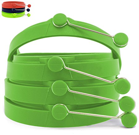 Fast Food Style Non-stick Silicone Egg and Pancake Rings, Set of Four (4) (Lime Green)