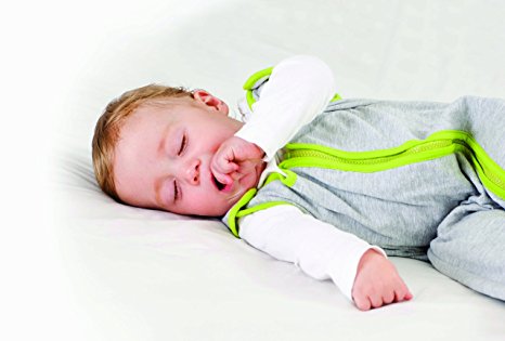 Baby Deedee Sleep Nest Lite Baby Sleeping Bag, Heather Gray Lime, Medium (6-18 Months)