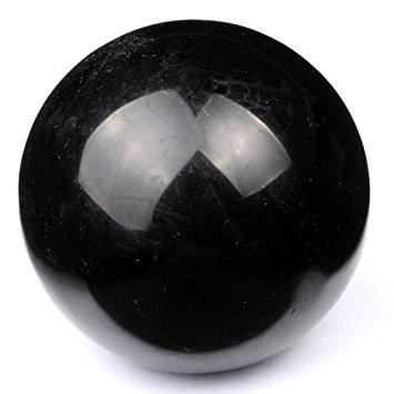 Natural Carved 40mm Tumbled Black Obsidian Sphere Ball Healing Crystal of banshren