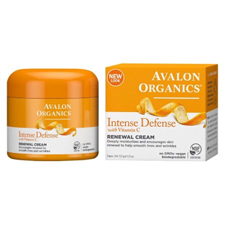 Avalon Organics Intense Defense with Vitamin C Renewal Cream, 2 Oz (Pack of 2)