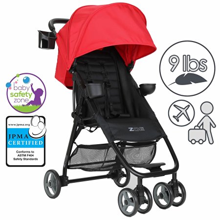 ZOE XL1 BEST Xtra Lightweight Travel & Everyday Umbrella Stroller System (Red)