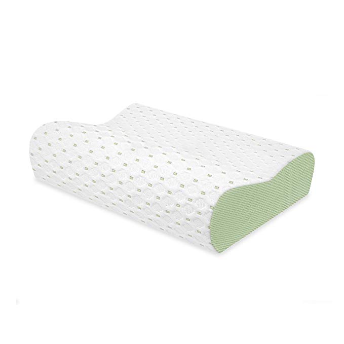 SensorPEDIC SensorCOOL Gel Overlay Contour Bed Memory Foam Pillow, Oversized, White
