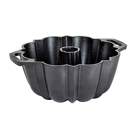 Lodge Legacy Series - Seasoned Cast Iron Fluted Cake Pan with Assist Handles