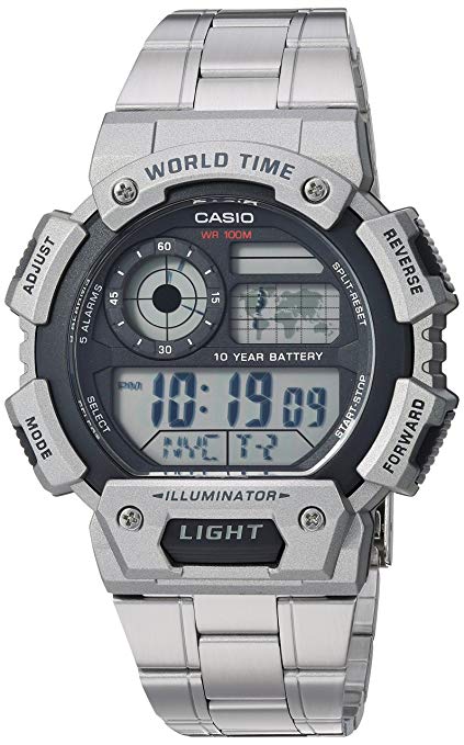 Casio Men's AE-1400WHD-1AVCF Classic Digital Display Quartz Silver Watch