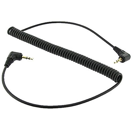 2' Coiled 3.5mm Male Right Angle to 3.5mm Male Right Angle Gold Stereo Audio Cable, Nylon Reinforced, Premium Quality Cable