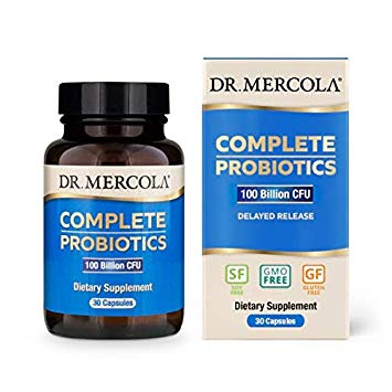 Dr Mercola, ,Complete Probiotics (100 Billion CFU), 30 Servings (30 Capsules), non GMO, Soy-Free, Gluten-Free