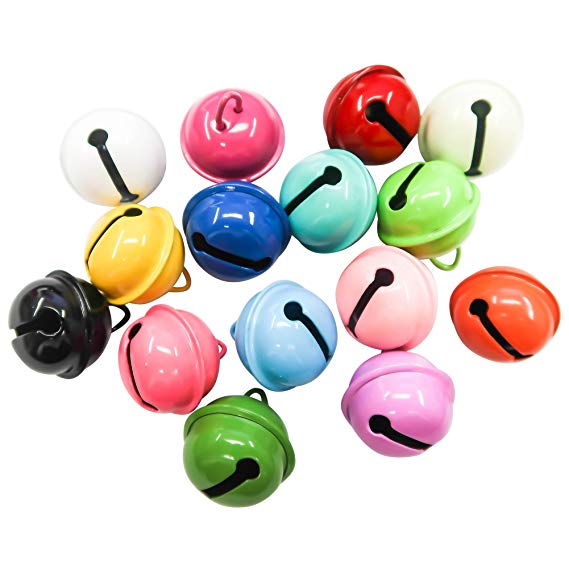TOAOB 15pcs Multiple Mixed Colours Pet Collar Bell Charm Pendant for Dog Cat Collar Decoration and DIY Crafts