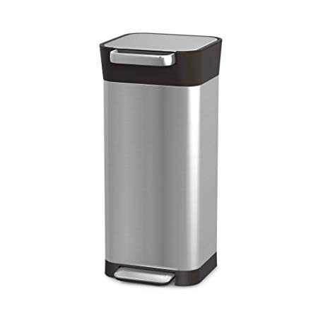 Joseph Joseph 30037 Intelligent Waste Titan Trash Can Compactor, 5 gallon/20 Liter, Stainless Steel