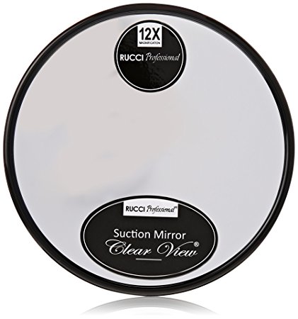 Rucci, Suction Cup Mirror, Black, 12X, 5 Inch Diameter