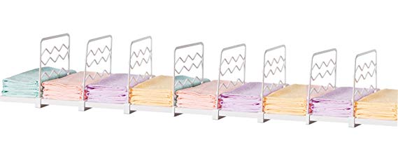 Cq acrylic 8PCS Multifunction Acrylic Shelf Dividers,Closets Shelf and Closet Separator for Wood Closet,Only Need to Slide to Adjust The Appropriate Distance,White