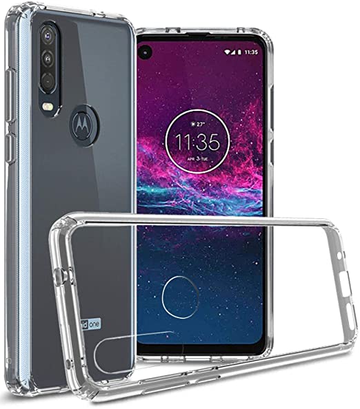 CoverON Hard Slim Fit ClearGuard Series for Motorola One Action Case, Clear