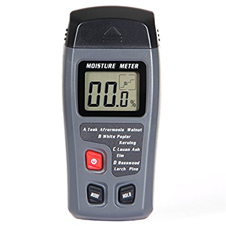 TONOR Wood Moisture Meter with LCD Digital Portable Humidty Moisture Meters 2 Pins for Wood Sheetrock Carpets