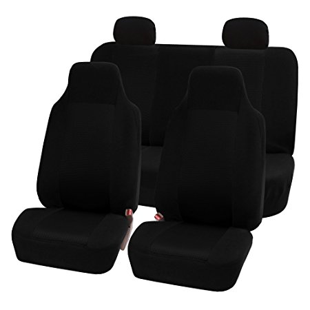 FH Group FH-FB102114 Classic Cloth Car Seat Covers Black color