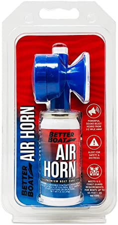 Air Horn for Boating Safety Canned Boat Accessories | Marine Grade Airhorn Can and Blow Horn or Compressed Horn Refills