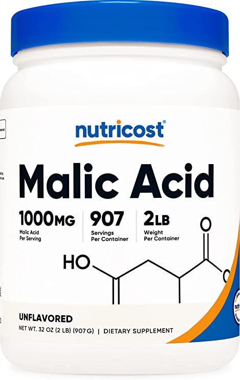 Nutricost Malic Acid Powder 2 LBS - Gluten Free, Non-GMO