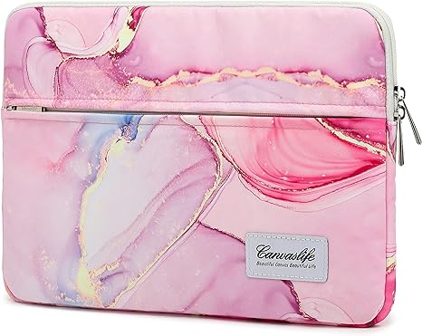 Canvaslife Pink Marble Laptop Sleeve 15 Inch 15 Case and 15.6 Laptop Bag