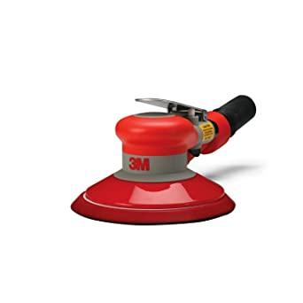 Cubitron II 20327 3M Random Orbital Sander – Self Generated Vacuum Sander – 6” x 3/16” Diam. Orbit – Pneumatic Palm Sander – Hook and Loop Pad – For Wood, Composites, Metal – Original Series, Red