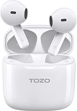 TOZO A3 Wireless Earbuds Bluetooth 5.3 Half in-Ear Lightweight Headsets with Digital Call Noise Reduction, Reset Button Hall Detection,Premium Sound with Long Endurance, (2023 Upgraded)