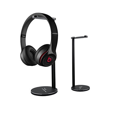 Headphone Stand , CASEKING Aluminum headphone stand for Bose, Beats, Sony, Sennheiser, Philips, Skull Candy, Plantronics, JVC, Gaming, and DJ etc.. Universal compatibility with all headphones(Black)