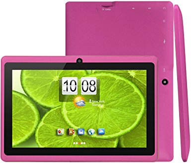 iROLA DX758 Pro Tablet PC – 7” (ARM Cortex A9 Quad-Core 1.2 GHz, Android 4.4 KitKat, Bluetooth, WiFi, 8GB ROM, 1024 x 600 IPS, Dual Camera, Google Play, Micro SD Card Slot) - Pink