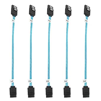 5Pack SATA III Cable:8 inch Short-SATA Cable Thin-SATA Cables 0.2M Straight SATA to SATA 6Gb Cable Flexible-SATA Data Cable for Hard Drive,SDD, HDD (0.6FT)