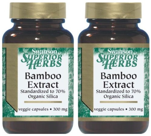 Swanson Superior Herbs Bamboo Extract -- 300mg -- 60 Capsules (Two Bottles each of 60 Capsules)