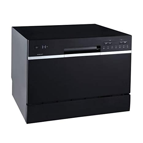 EdgeStar DWP62BL 6 Place Setting Energy Star Rated Portable Countertop Dishwasher - Black