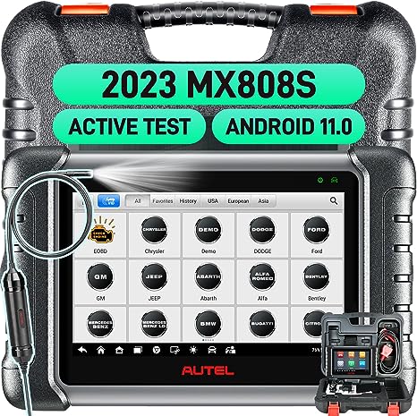 Autel Scanner MaxiCheck MX808S w/ 60$ MV108S, 2023 Android 11 Bidirectional Car Diagnostic Tool, Same as MaxiCOM MK808S/ MK808Z, Upgraded of MK808/ MX808, 28  Services, OE All System, FCA AutoAuth