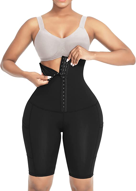 FeelinGirl Women's Waist Trainer Shorts Tummy Control Body Shaper Shapewear Thigh Slimmer Corset High Waist Leggings