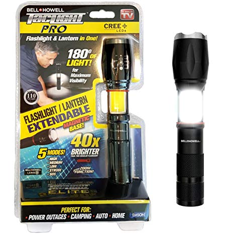 Bell   Howell TACLIGHT PRO Lantern Flashlight in-1 with Zoom, Magnetic Base As Seen On TV - 40x Brighter