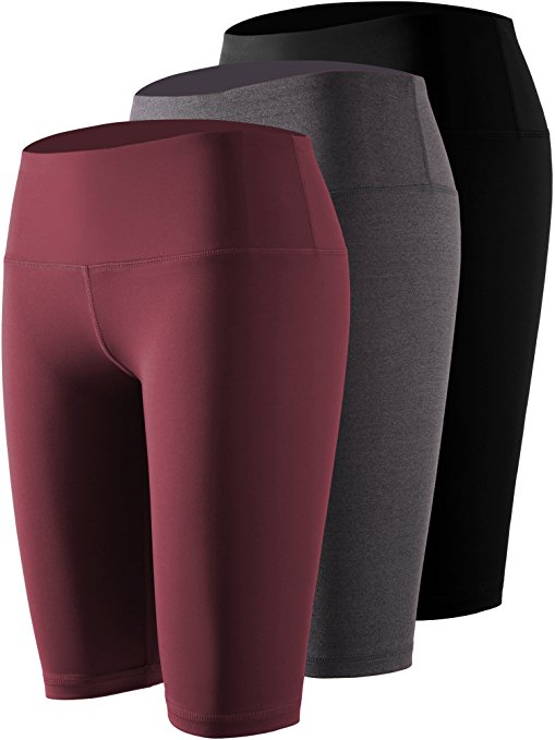Cadmus Women's 3 Pack Compression Athletic Workout Shorts with Pocket