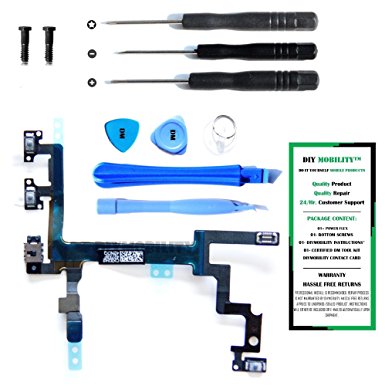 iPhone 5 Power Button, Proximity Light Sensor, and Microphone Flex Cable Replacement Kit with DM Tools and Instructions Included - DIYMOBILITY