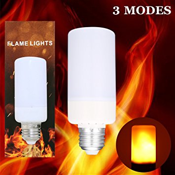 KINGSO LED Flickering Flame Bulb, Creative Lights with Flickering Emulation Lamp, E26/E27 Fire Flame Effect Light Bulb, Simulated Atmosphere Decorative Light for Home Decoration Bars Restaurants