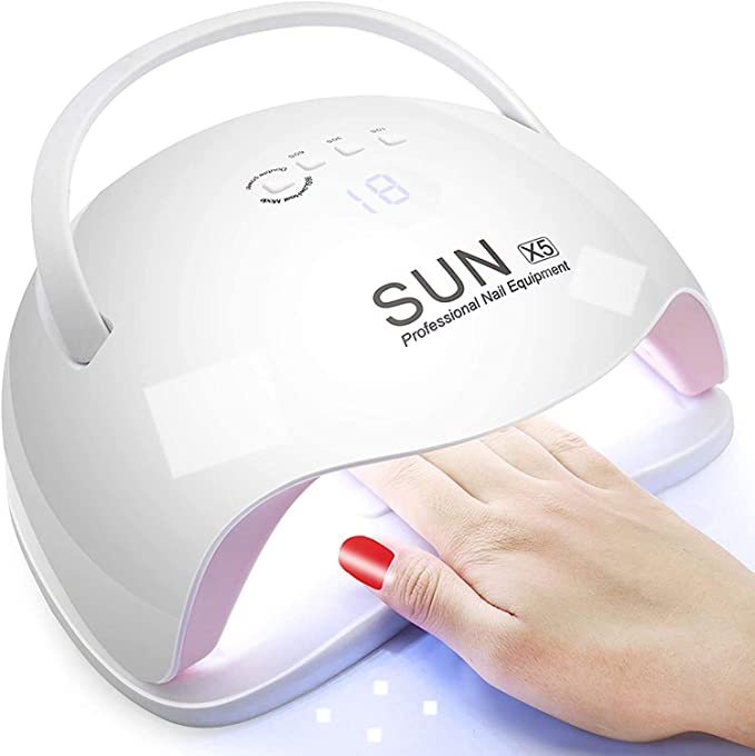 UV LED Nail Lamp,150W Nail Dryer for Gel Polish Curing Lamp with 4 Timer, LCD Display, Auto-Sensor, Lifting Handle