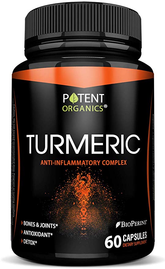 Potent Turmeric Curcumin Capsules – BioPerine Black Pepper & 500mg 95% Standardized Curcuminoids – Efficient Joint Pain Relief & Anti-Inflammatory Complex – Natural Antioxidant