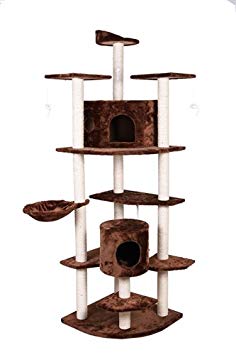 Confidence Pet 80" Palace Cat Tree Scratching Post - Leopard/Beige/Brown