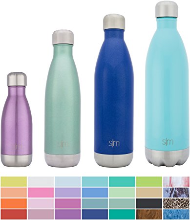 Simple Modern Wave Water Bottle - Vacuum Insulated 18/8 Stainless Steel - 4 Sizes in 26 Colors