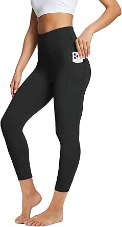 BALEAF Women's Leggings with Pockets Tummy Control Workout High Waisted Athletic Running 7/8 Ultra Soft Gym Yoga Ankle Pants