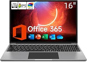 jumper Laptop, 16 Inch FHD IPS 1200p Screen, 5305U Processor, Office 365 1-Year Subscription, 4GB RAM 128GB Storage, Windows 11 Computer with Stereo Speakers, HDMI, 1TB SSD Slot Expansion.